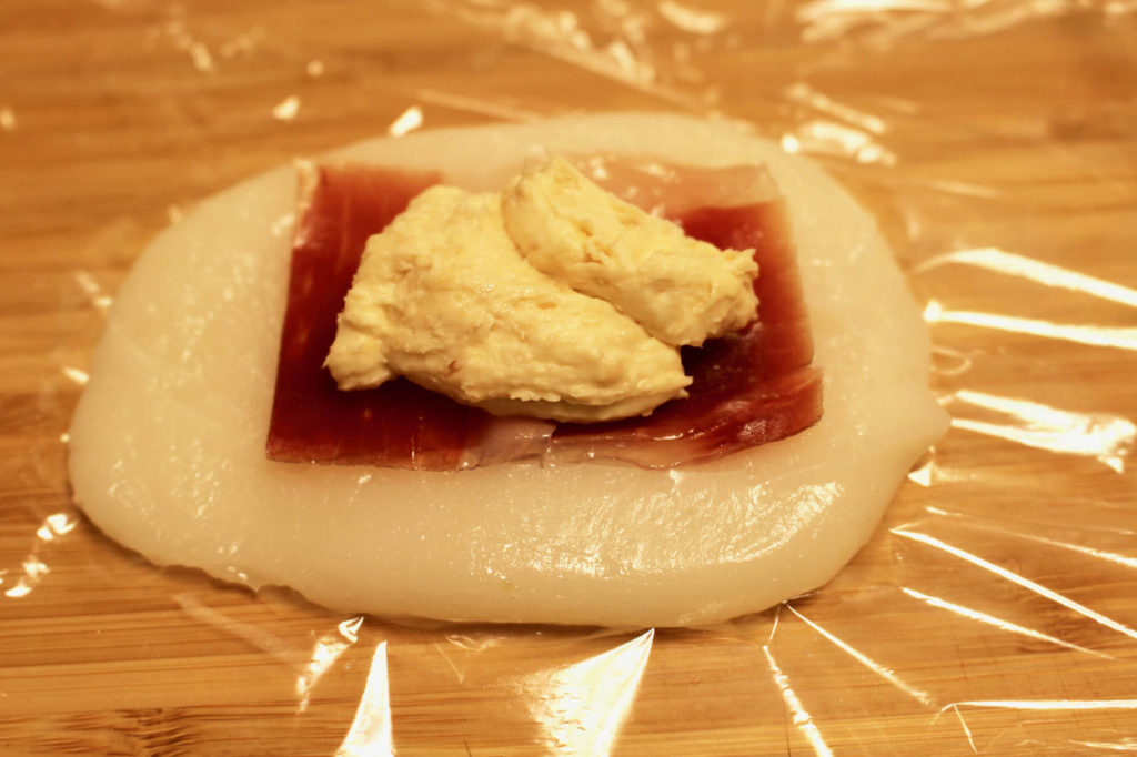 生ハムと味噌クリームチーズの焼き餅のレシピ_4